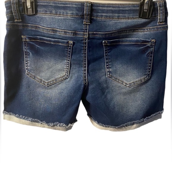 Hippie Girl Midi Jean Shorts Regular Rise Super Soft Stretch Adjustable Waist - Picture 4 of 10